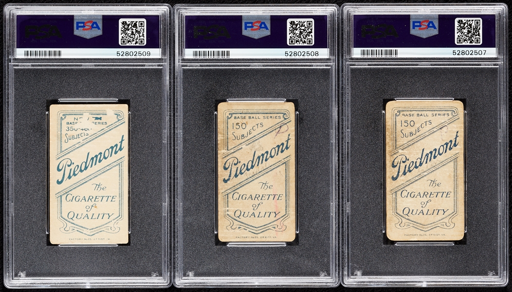 1909-11 T206 PSA-Graded Trio with Chief Bender (3)
