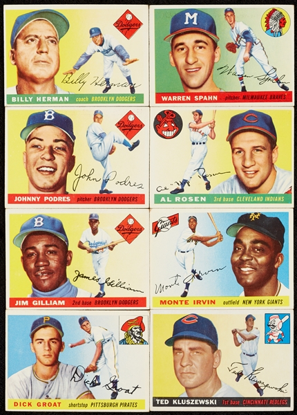 1955 Topps Baseball Low Series Hoard, 16 Hall of Famers (250)