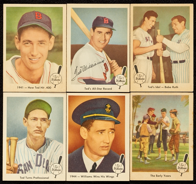 1959 Fleer Life of Ted Williams Partial Set (57/79) and Extras (159)