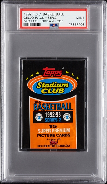 1992 Stadium Club Basketball Wax Pack - Michael Jordan Top (Graded PSA 9)