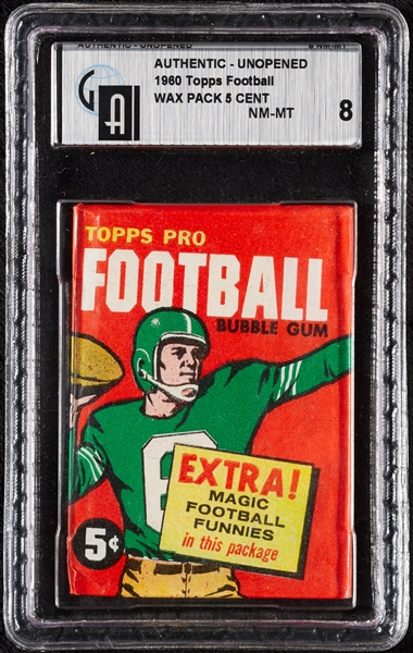 1960 Topps CFL Football Wax 5-Cent Pack (Graded GAI 8)