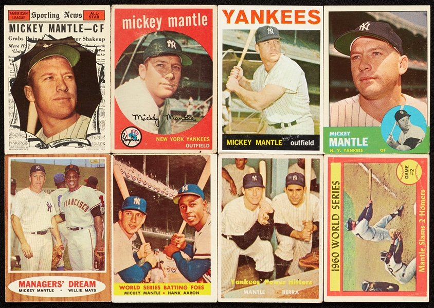 1957-64 Topps Mickey Mantle Group, Regulars and Specials (8)