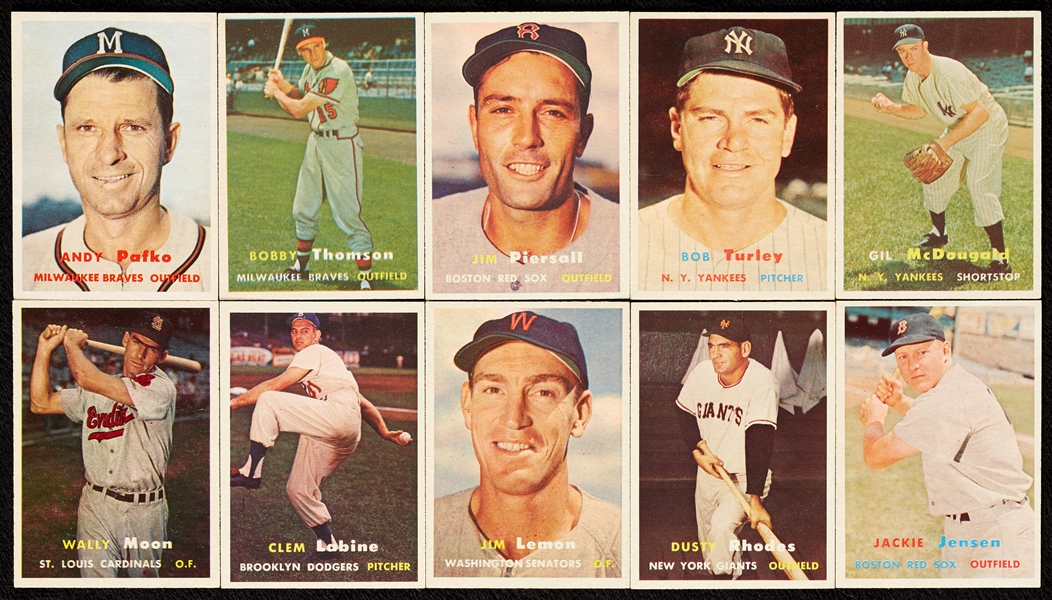 High-Grade 1957 Topps Baseball Partial Set, Many Stars, 52 From Middle Series (263)