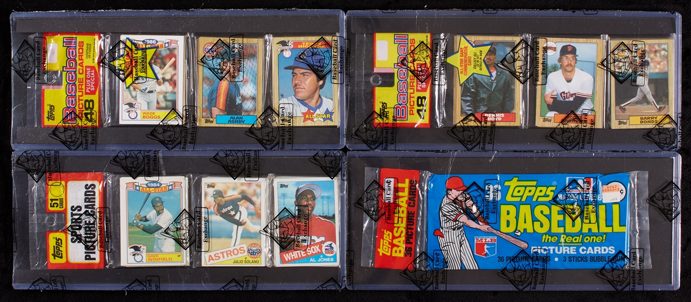 Topps RC Rack Pack Group with Gibson, McGwire, Bonds (4) (BBCE)