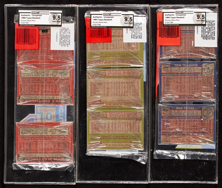 1981-1986 Topps Baseball Grocery Rack Packs (6) (GAI) (BBCE)
