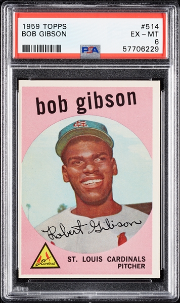 1959 Topps Bob Gibson RC No. 514 PSA 6