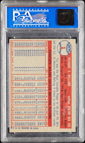 1957 Topps Ted Williams No. 1 PSA 7 (OC)