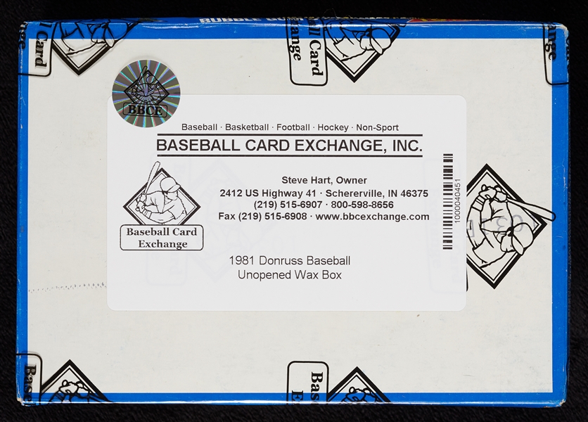 1981 Donruss Baseball Wax Box Near Case (19/20) (BBCE)