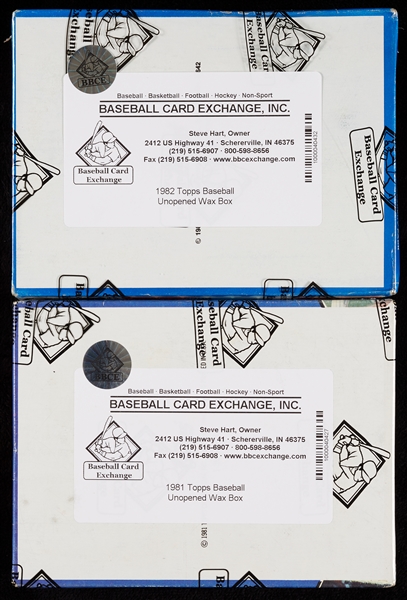 1981 & 1982 Topps Baseball Wax Boxes Pair (2) (BBCE)