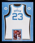 Michael Jordan Signed North Carolina Jersey in Custom Frame (UDA)