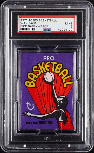 1972 Topps Basketball Wax Pack - Rick Barry Back (Graded PSA 9)