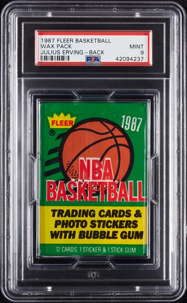 1987 Fleer Basketball Wax Pack - Julius Erving Back (Graded PSA 9)