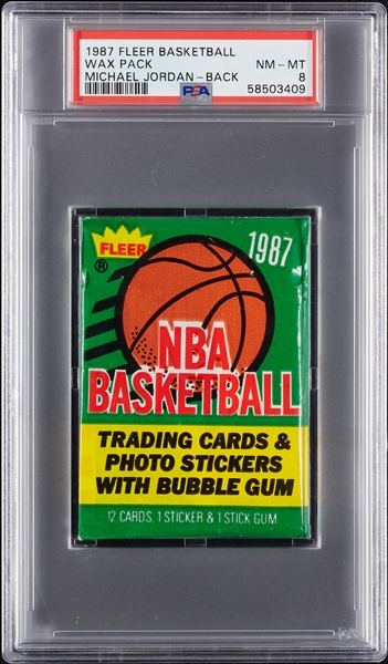 1987 Fleer Basketball Wax Pack - Michael Jordan Back (Graded PSA 8)