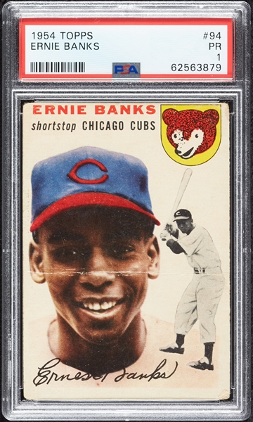 1954 Topps Ernie Banks RC No. 94 PSA 1