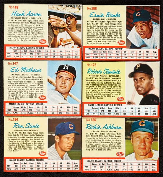 1962 Post Cereal Baseball Near Set Plus Extras (191/200)