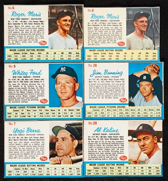 1962 Post Cereal Baseball Near Set Plus Extras (191/200)