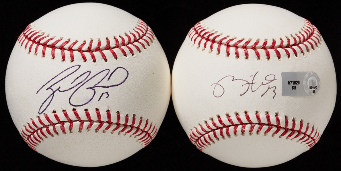 Zack Greinke & Rickie Weeks Single-Signed OML Baseballs (2)