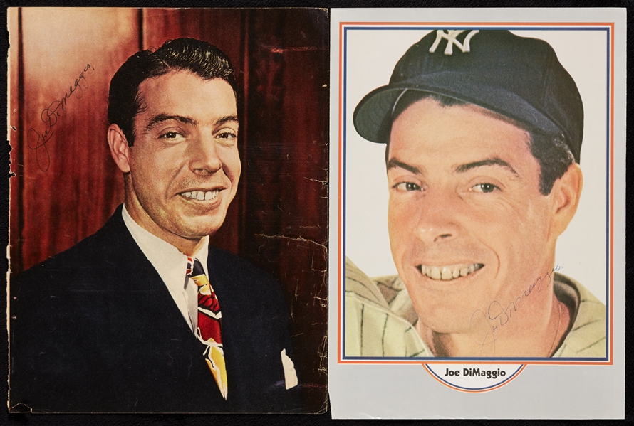 Joe DiMaggio Signed Color Magazine Photos Pair (2)