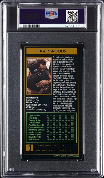 1997 Grand Slam Ventures Masters Collection Set, PSA 7 Woods Rookie (62)