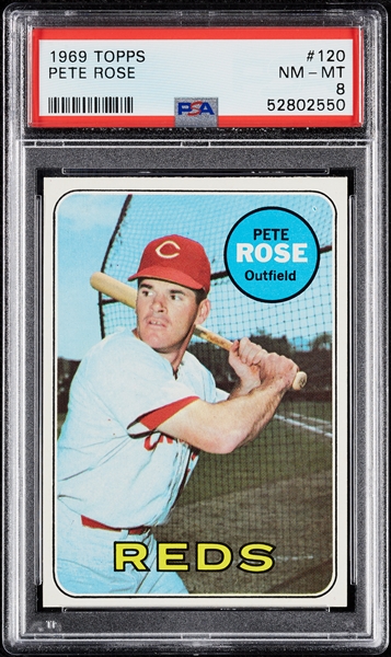 1969 Topps Pete Rose No. 120 PSA 8