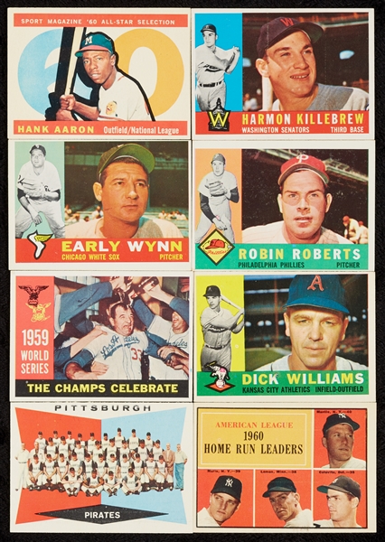 1960 and 1961 Topps Baseball High-Grade Group With 25 Hall of Famers, 1960 Aaron All-Star and Two ’61 Koufax (373)