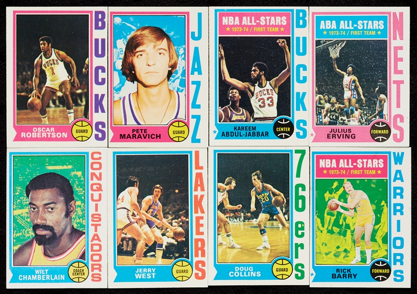 1973 and 1974 Topps Basketball High-Grade Near Sets (2)