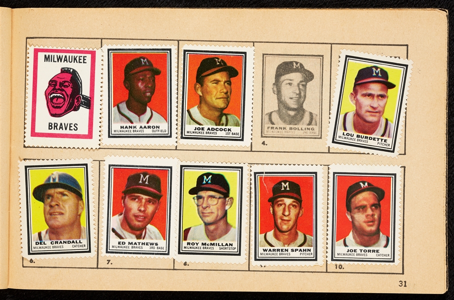 1962 Topps Baseball Stamp Album With Affixed Stamps (197/200)