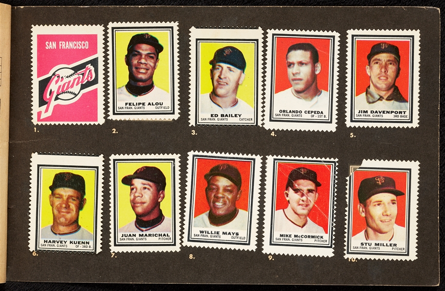 1962 Topps Baseball Stamp Album With Affixed Stamps (197/200)