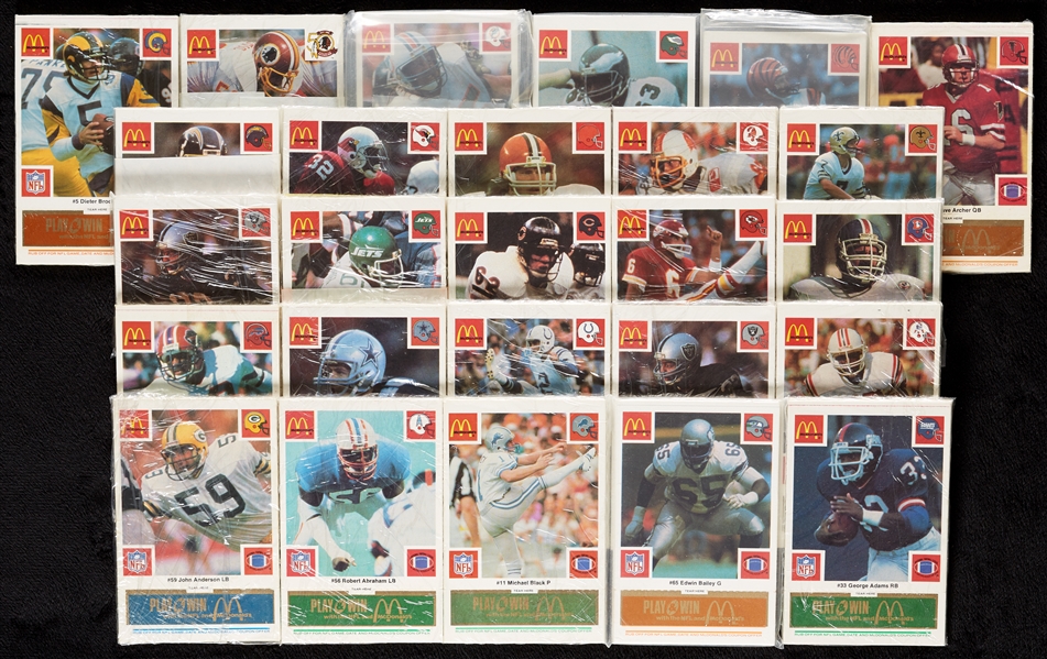1986 McDonald’s Football Complete Set in Sealed Packages, Plus Extras (721)