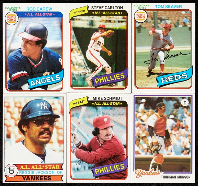 1978-80 Burger King Baseball High-Grade Complete Sets (5)