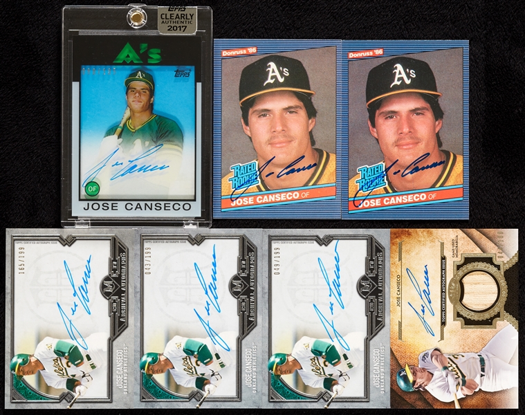 Jose Canseco Signed Group with (2) 1986 Donruss RCs (7)