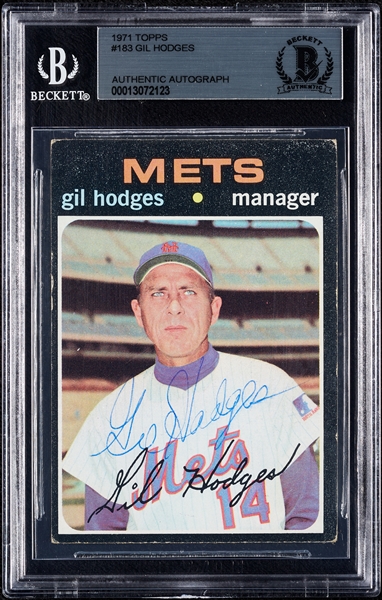 Gil Hodges Signed 1971 Topps No. 183 (BAS)