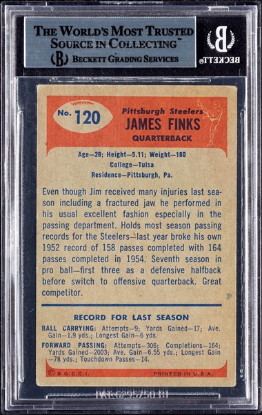 James Finks Signed 1955 Bowman No. 120 (BAS)