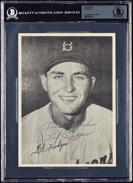 1948 Brooklyn Dodgers Team-Issue Photos with Gil Hodges Signed (4) (BAS)