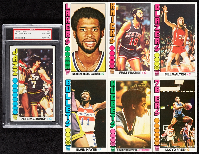 1976 Topps Basketball Complete Set, Maravich PSA 8 (144)