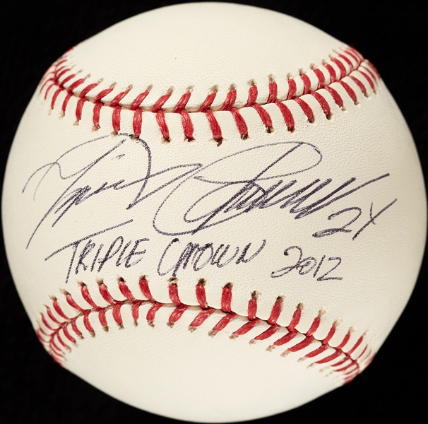 Miguel Cabrera Single-Signed OML Baseball Triple Crown 2012 (BAS)