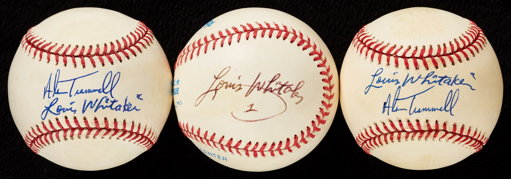 Alan Trammell & Lou Whitaker Dual-Signed Baseball Group (3)