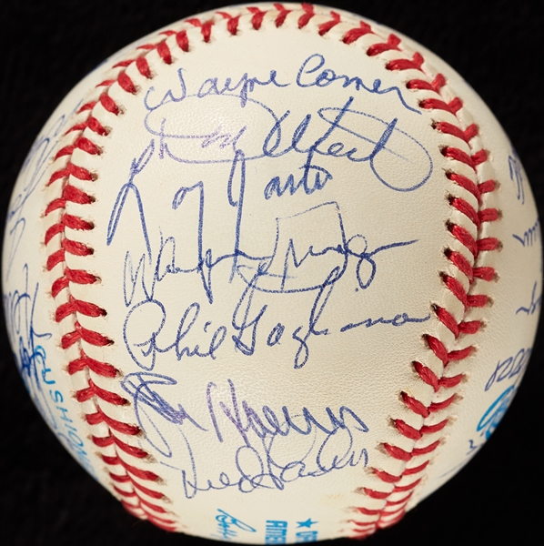 1968 Tigers vs. Cardinals Multi-Signed WS Reunion Baseball with Kaline, Flood (BAS)