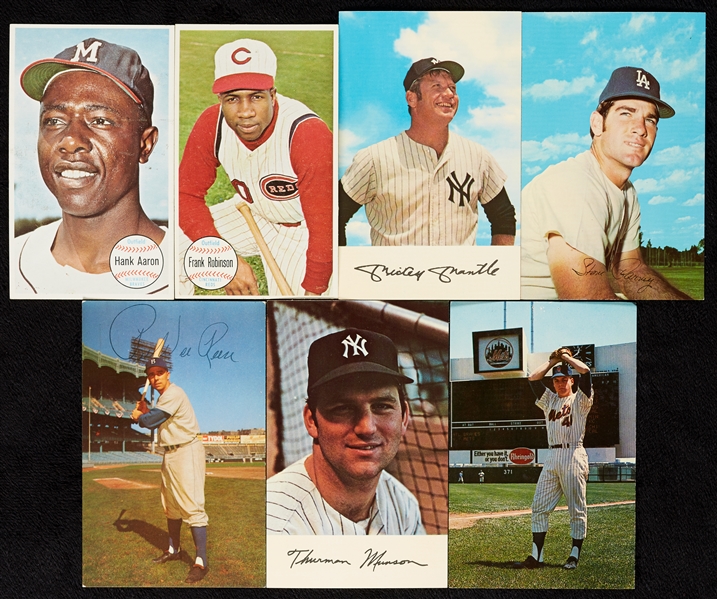 Vintage Postcards, Dormands, Giants and Exhibits, 25 HOFers, Including DiMaggio, Mantle, Aaron (84)