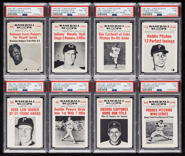 1961 Nu-Card Scoops PSA-Graded Group (15)