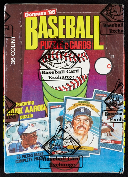 1986 Donruss Baseball Wax Box (36) (BBCE)