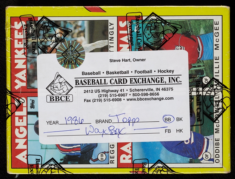 1986 Topps Baseball Wax Box (36) (BBCE)