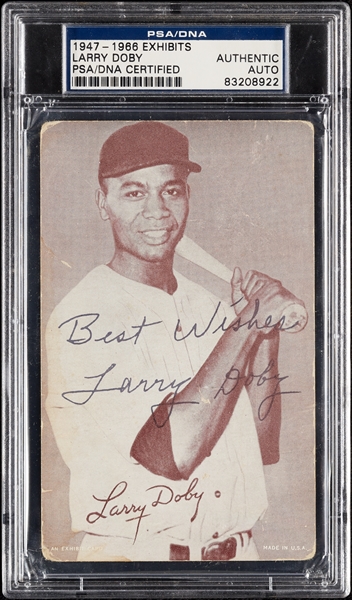Larry Doby Signed 1947-66 Exhibits (PSA/DNA)