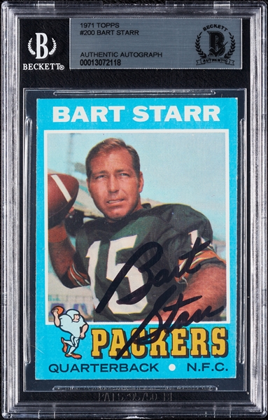 Bart Starr Signed 1971 Topps No. 200 (BAS)