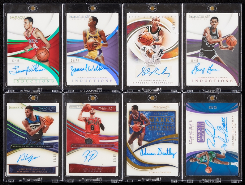 Panini Immaculate Autograph Insert Group with Carmelo, Stockton, Kidd, Miller (68)