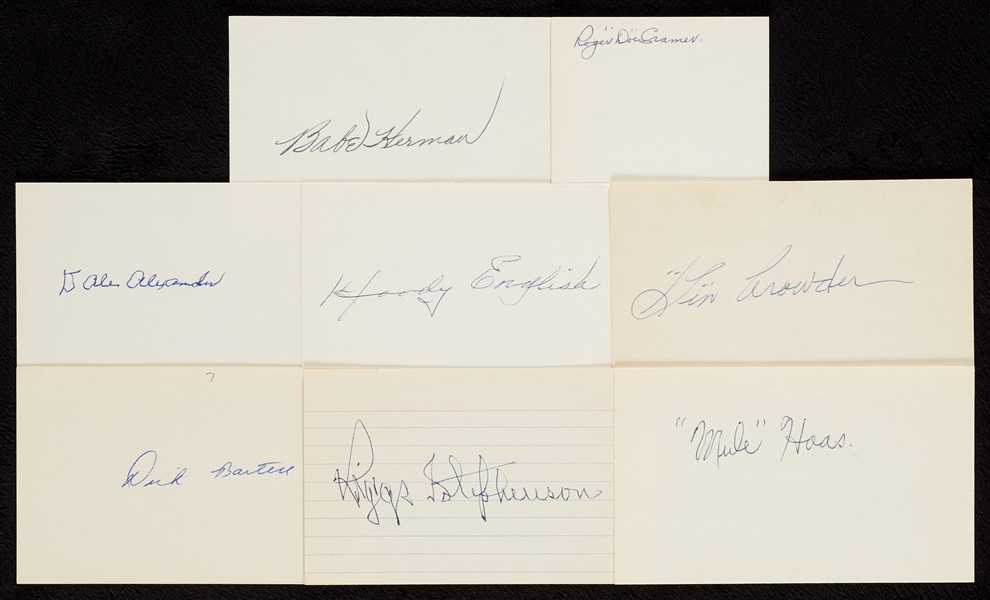 1920-1929 Signed Index Card Collection (580)