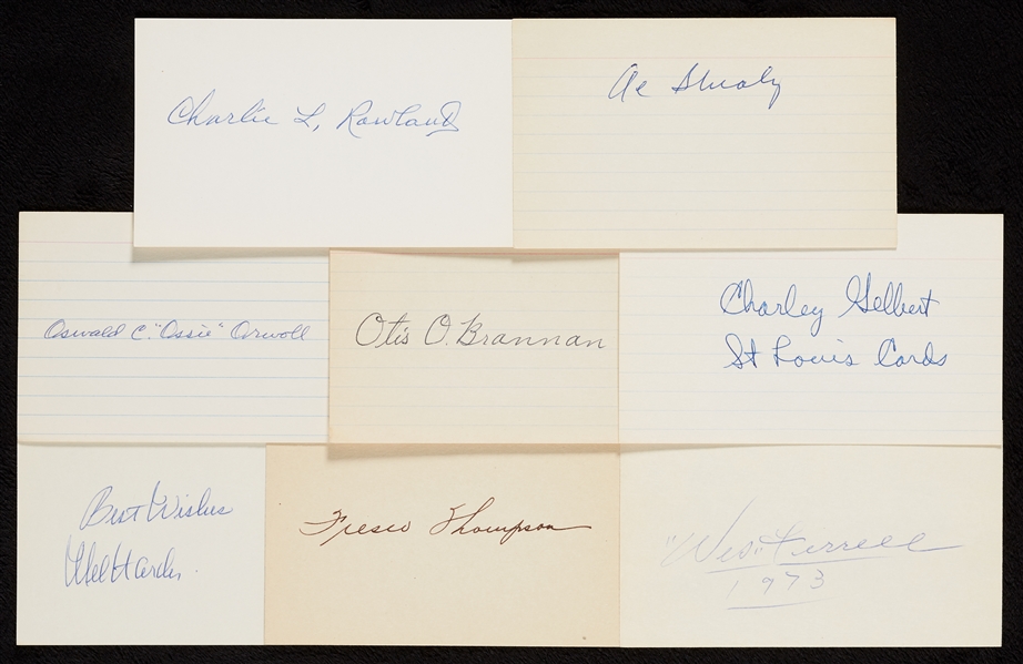 1920-1929 Signed Index Card Collection (580)