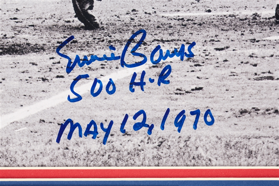 Ernie Banks Signed 16x20 Framed Photo 500 HR May 12, 1970 (PSA/DNA)