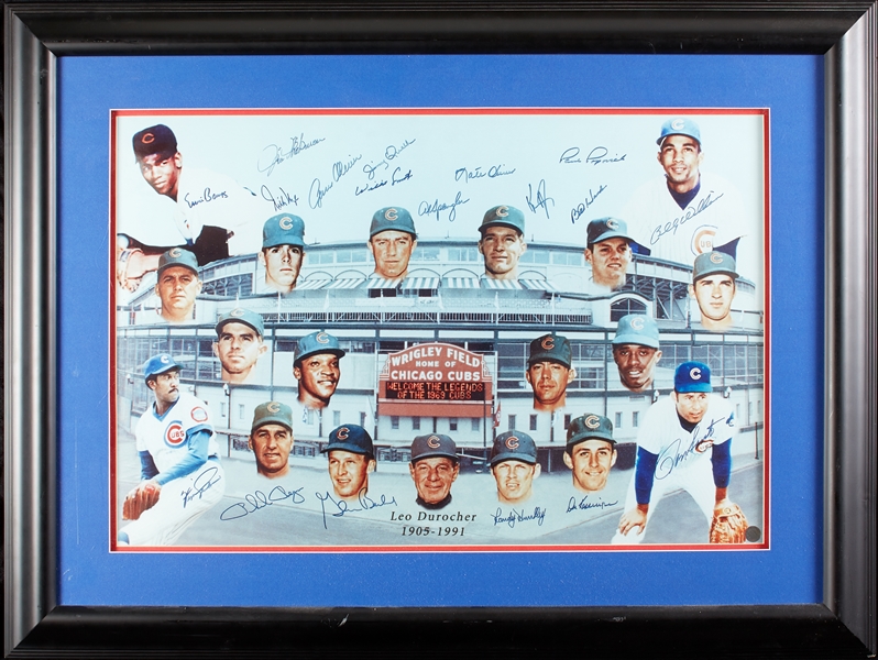 1969 Chicago Cubs Reunion Multi-Signed Display (BAS)