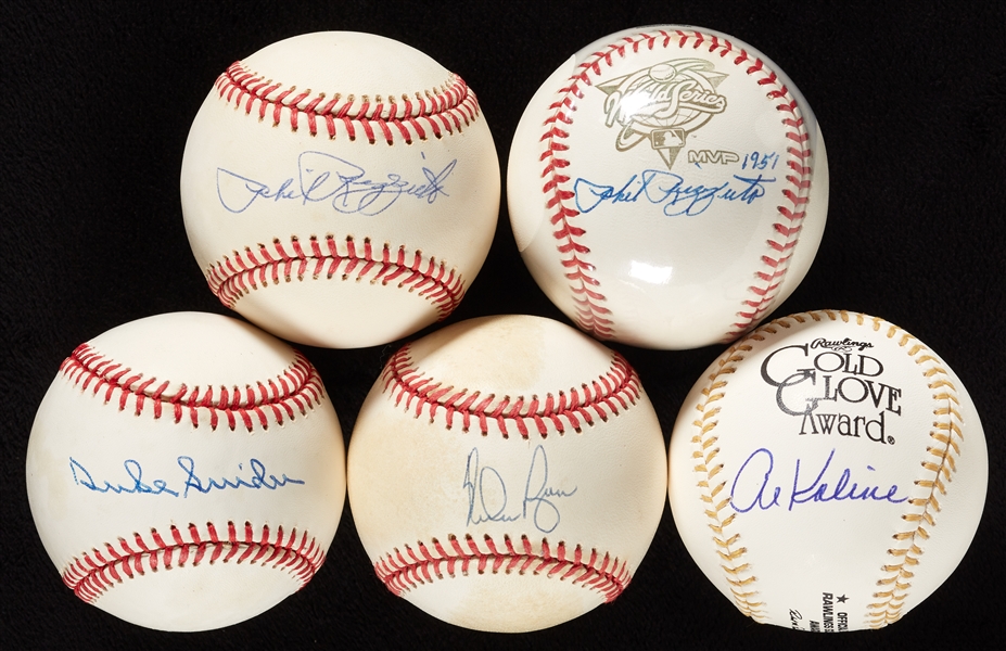 HOFer Signed Baseball & Card Group with Rizzuto, Ryan, Musial (7)